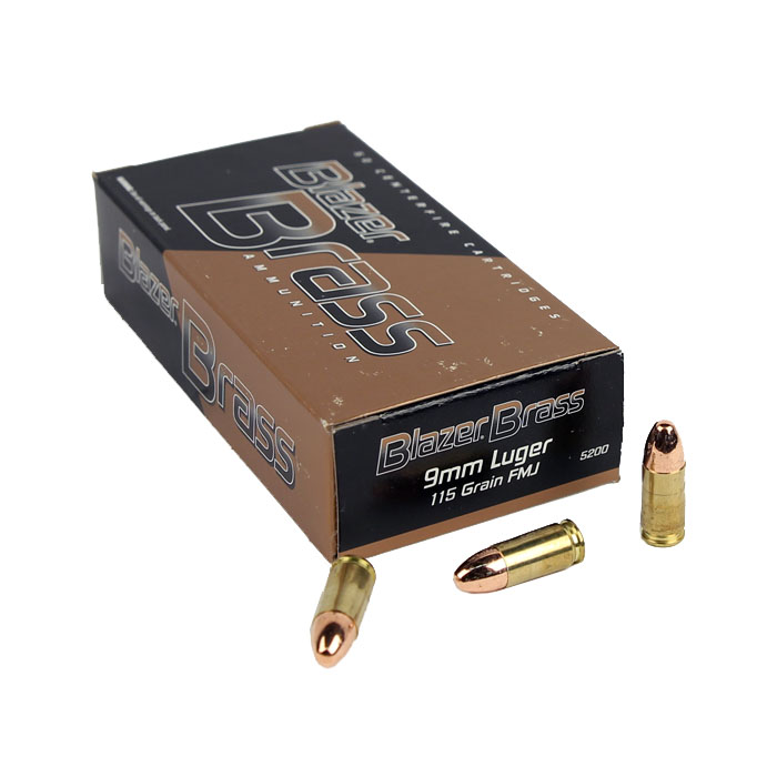 CCI Blazer Brass 9mm Luger 115 GR FMJ 50RD Top Gun Supply