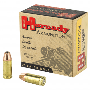 Hornady 90242 Custom 9mm Luger 124 gr Hornady XTP Hollow Point 25 Per Box