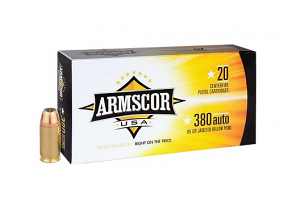 Armscor FAC3803N USA 380 ACP 95 gr Jacket Hollow Point 20 Per Box/ 25 Cs
