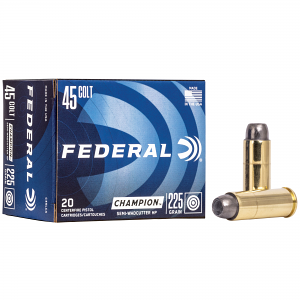 Federal, Champion, 45LC, 225 Grain, Semi Wadcutter Hollow Point, 20 Round Box