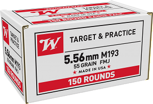 Winchester Ammo WM193150 USA M193 5.56x45mmNATO 55gr Full Metal Jacket 150 Per Box