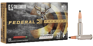 Federal P65CRDTC1 Premium 6.5Creedmoor 120gr Trophy Copper 20 Per Box