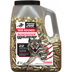 Winchester Ammo WW22LRJUG Wildcat 22LR 40gr Copper Plated DynaPoint 1500 Per Box Winchester Ammo WW22LRJUG Wildcat 22LR 40gr Copper Plated DynaPoint 1500 Per Box