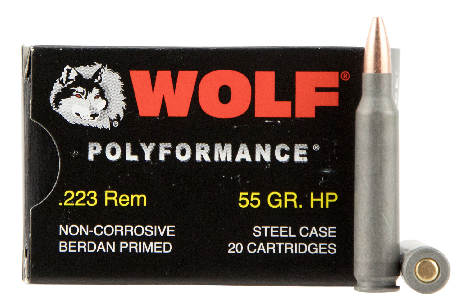 Wolf 22355HP PolyFormance 223 Rem 55 gr Hollow Point (HP) 20 Bx