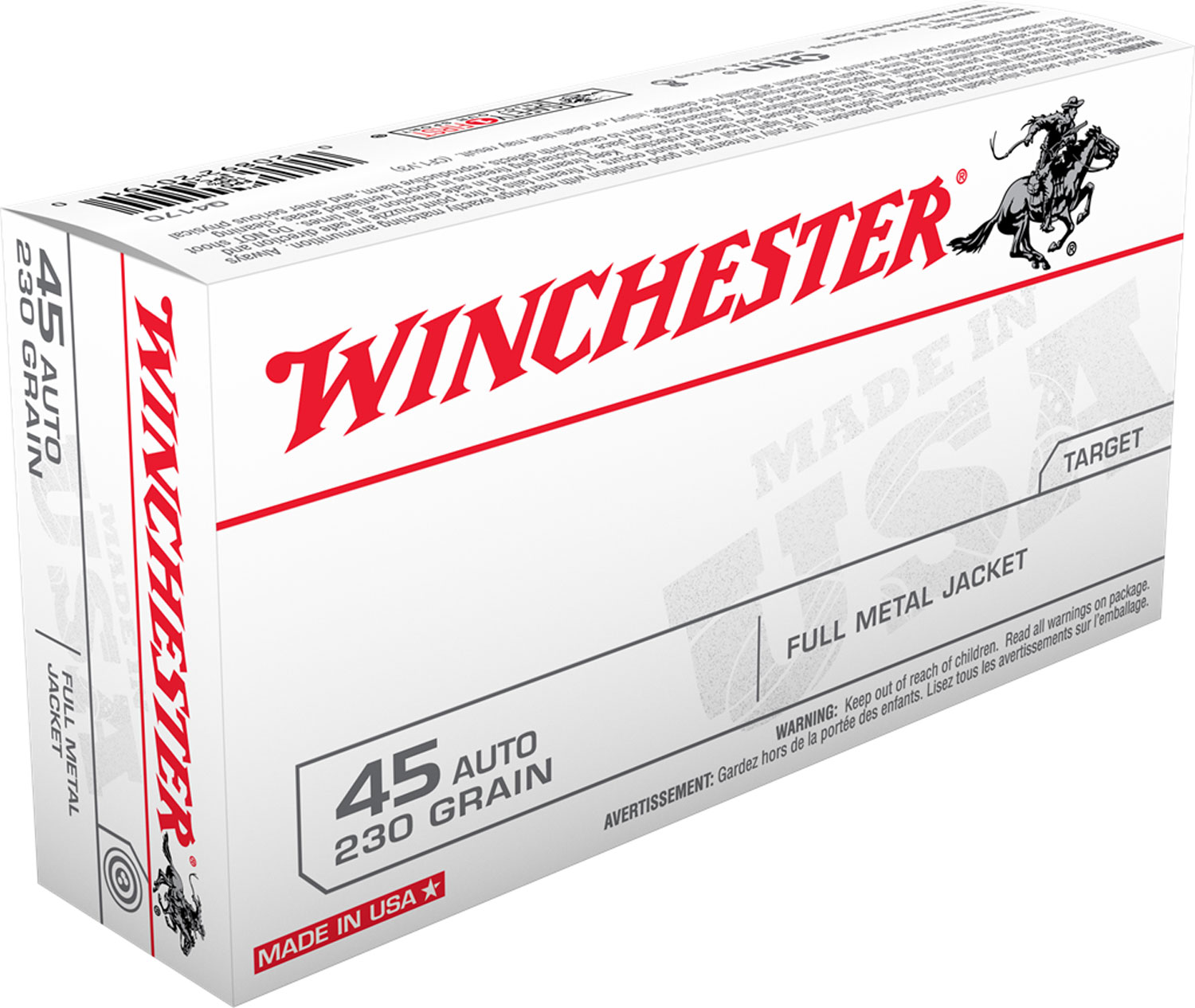 Winchester Ammo Q4170 USA 45 ACP 230 gr Full Metal Jacket