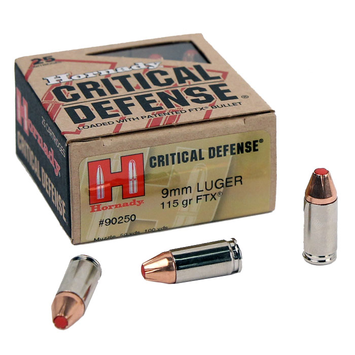 Hornady 9mm Luger 115 Gr Ftx Critical Defense 25rd Top Gun Supply 