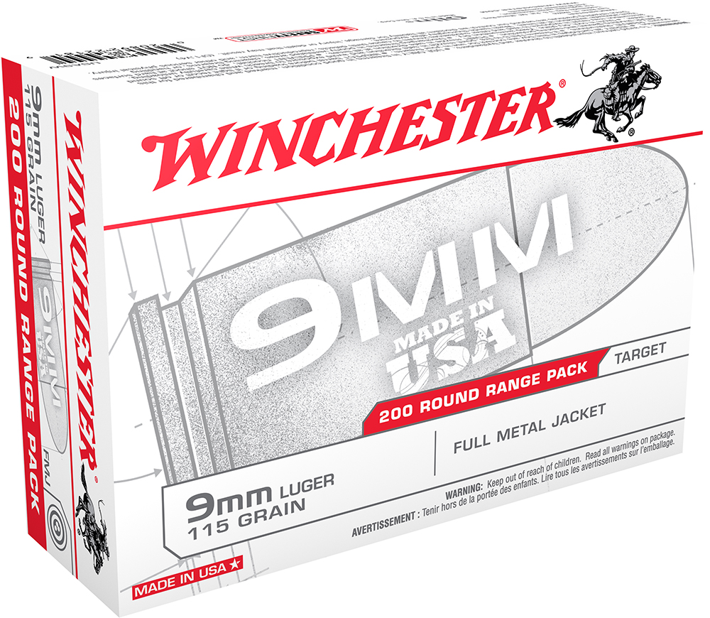 Winchester Ammo USA9W USA 9mm Luger 115 gr Full Metal Jacket