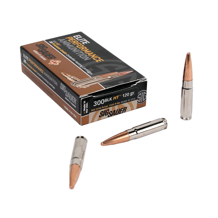 Sig Sauer 300 AAC Blackout 120 GR. Elite Hunting Solid Copper - 20RD Box