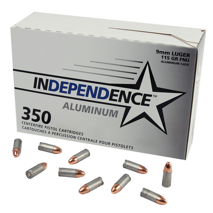 Independence 9mm Luger 115 GR. FMJ - Aluminum - 350RD