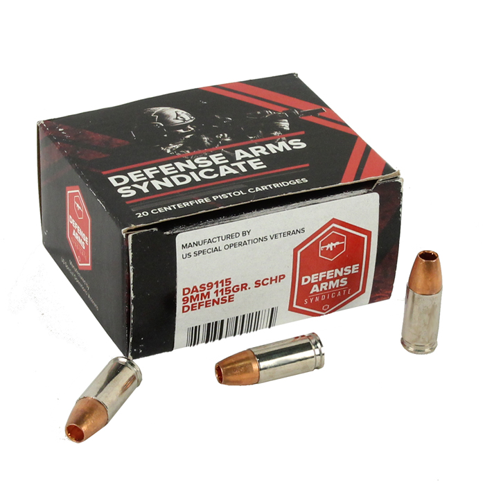 D.A.S. 9mm Luger 115 GR. Solid Copper Hollow Point - 20RD