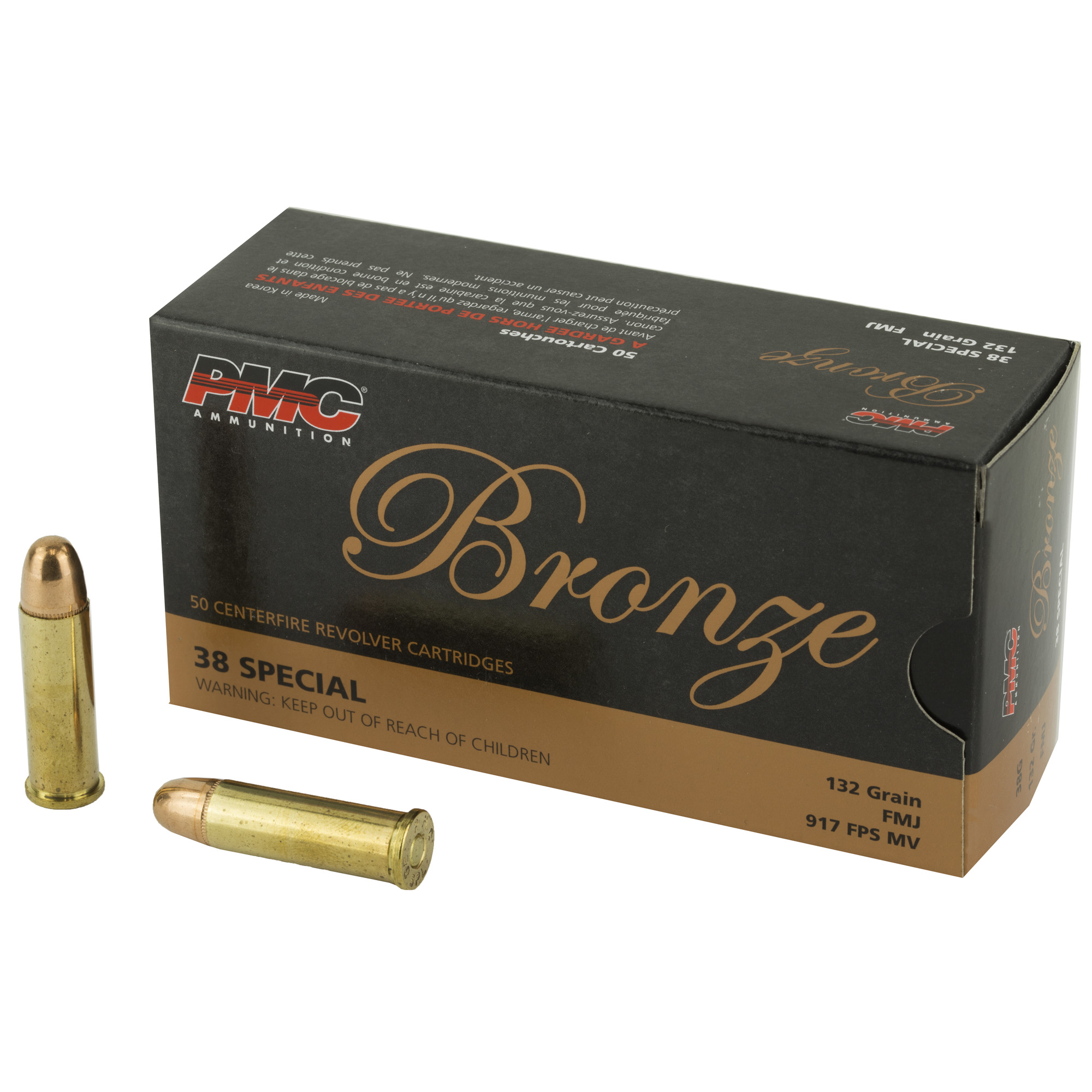 PMC 38G Bronze 38 Special 132 gr Full Metal Jacket (FMJ) 50 Box
