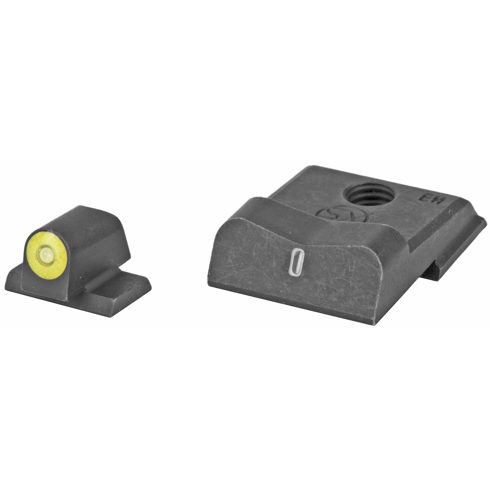 XS Sights, DXT2 Big Dot Tritium Front, White Stripe Express Rear, Fits S&W M&P 9 SHIELD EZ, Green with Yellow Outline