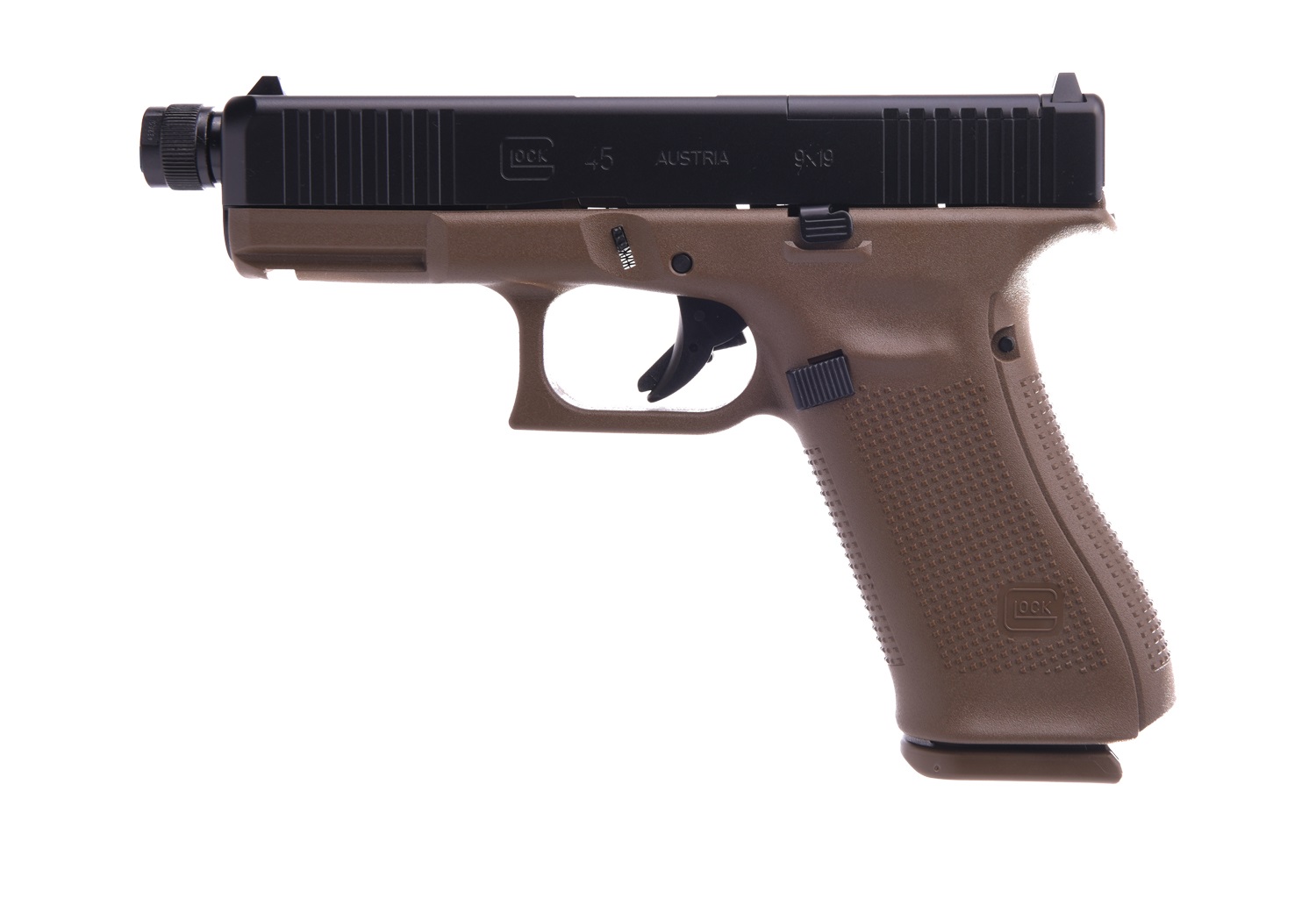 Glock 45 MOS 9mm Gen 5 Threaded Barrel - FDE - Top Gun Supply