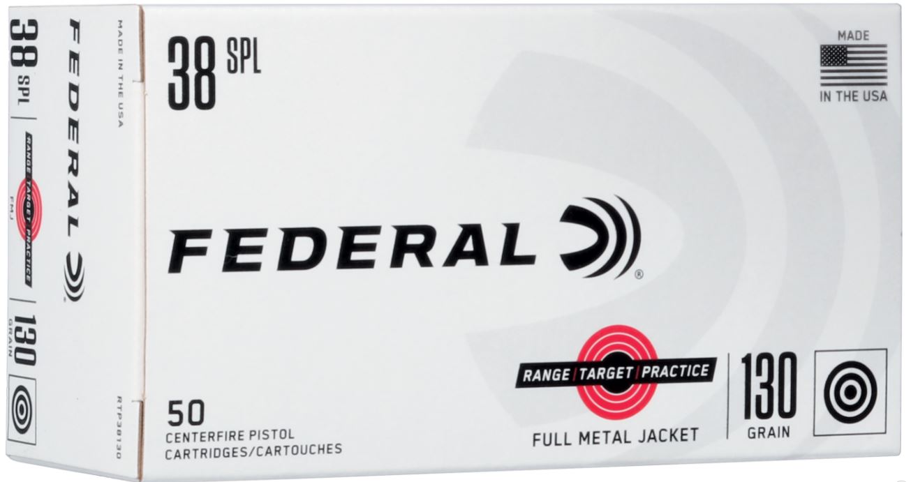 Federal RTP38130 Range and Target 38 Special 130 gr Full Metal Jacket (FMJ) 50 Bx