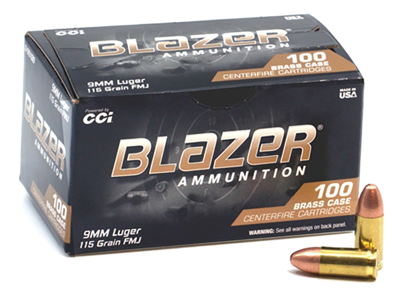 CCI Blazer Brass 9mm Luger 115 GR. FMJ - 100RD CCI Blazer Brass 9mm Luger 115 GR. FMJ - 100RD