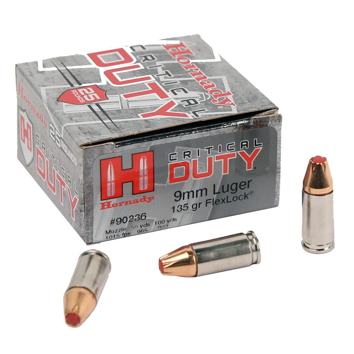 Hornady 9mm Luger 135 GR. FlexLock Critical Duty - 25RD Hornady 9mm Luger 135 GR. FlexLock Critical Duty - 25RD