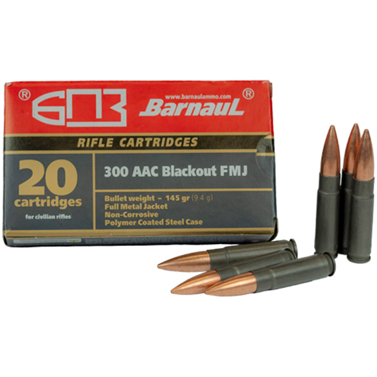 Barnaul 300 Blackout 145 GR. FMJ Steel Polycoated Case - 20RD Barnaul 300 Blackout 145 GR. FMJ Steel Polycoated Case - 20RD