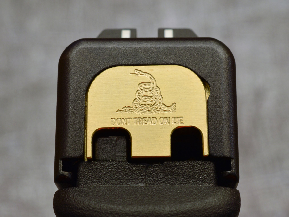 Milspin Custom Back Plate - Gadsden - Standard Glock - Brass