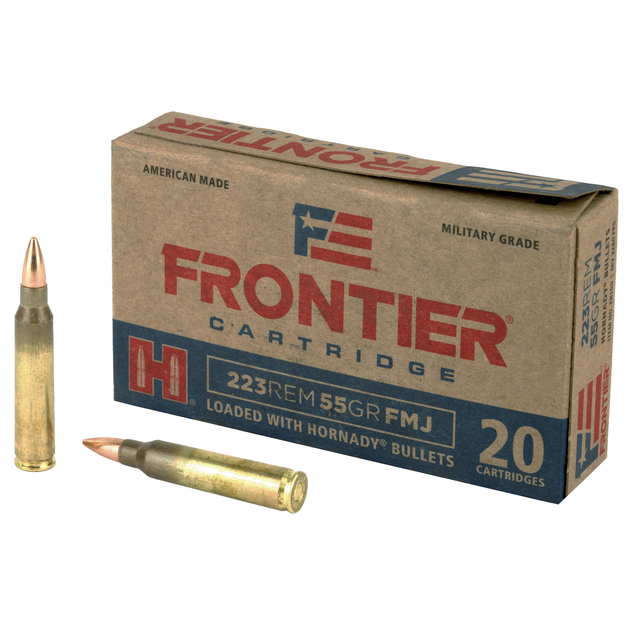 Frontier Cartridge 223 Rem 55 GR FMJ - 20RD