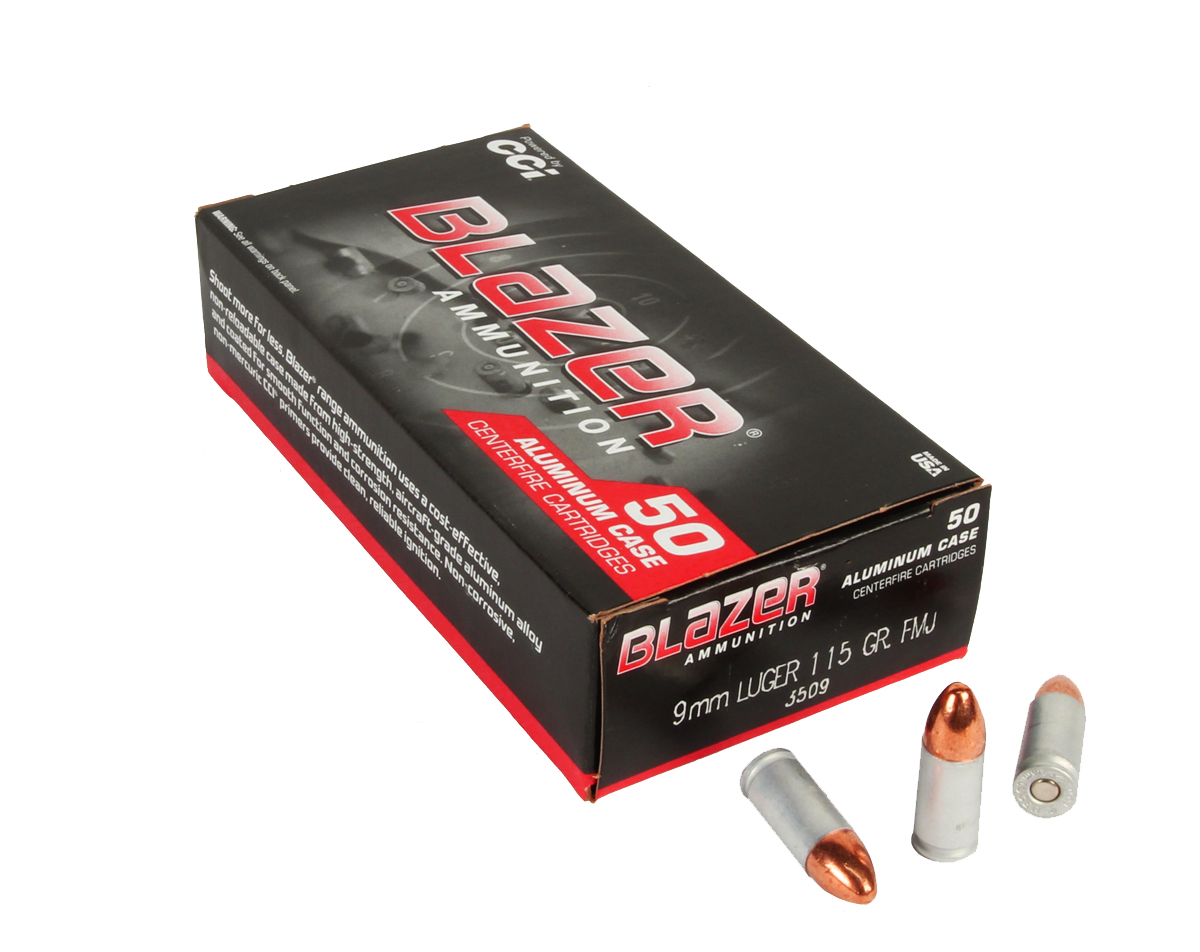 CCI Blazer 9mm Luger 115 GR. FMJ - Aluminum - 50RD