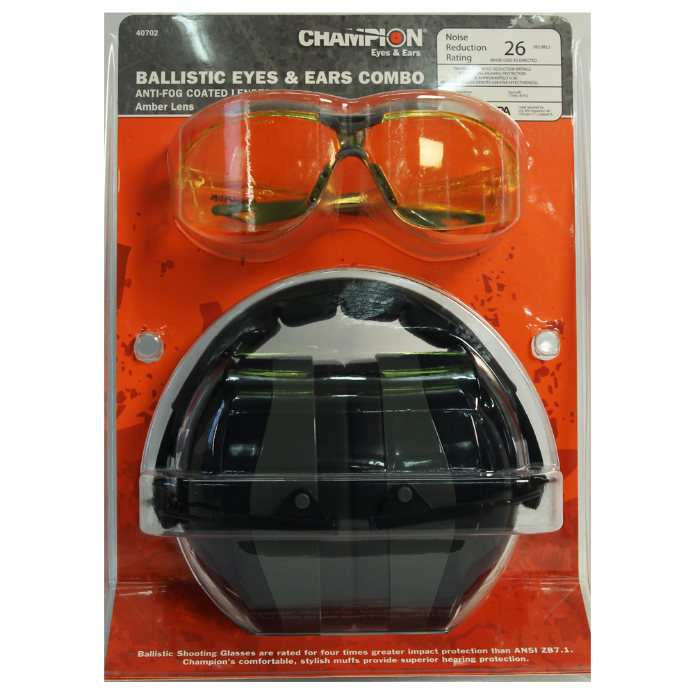 Champion Ear Muffs And Shooting Glasses Combo Top Gun Supply