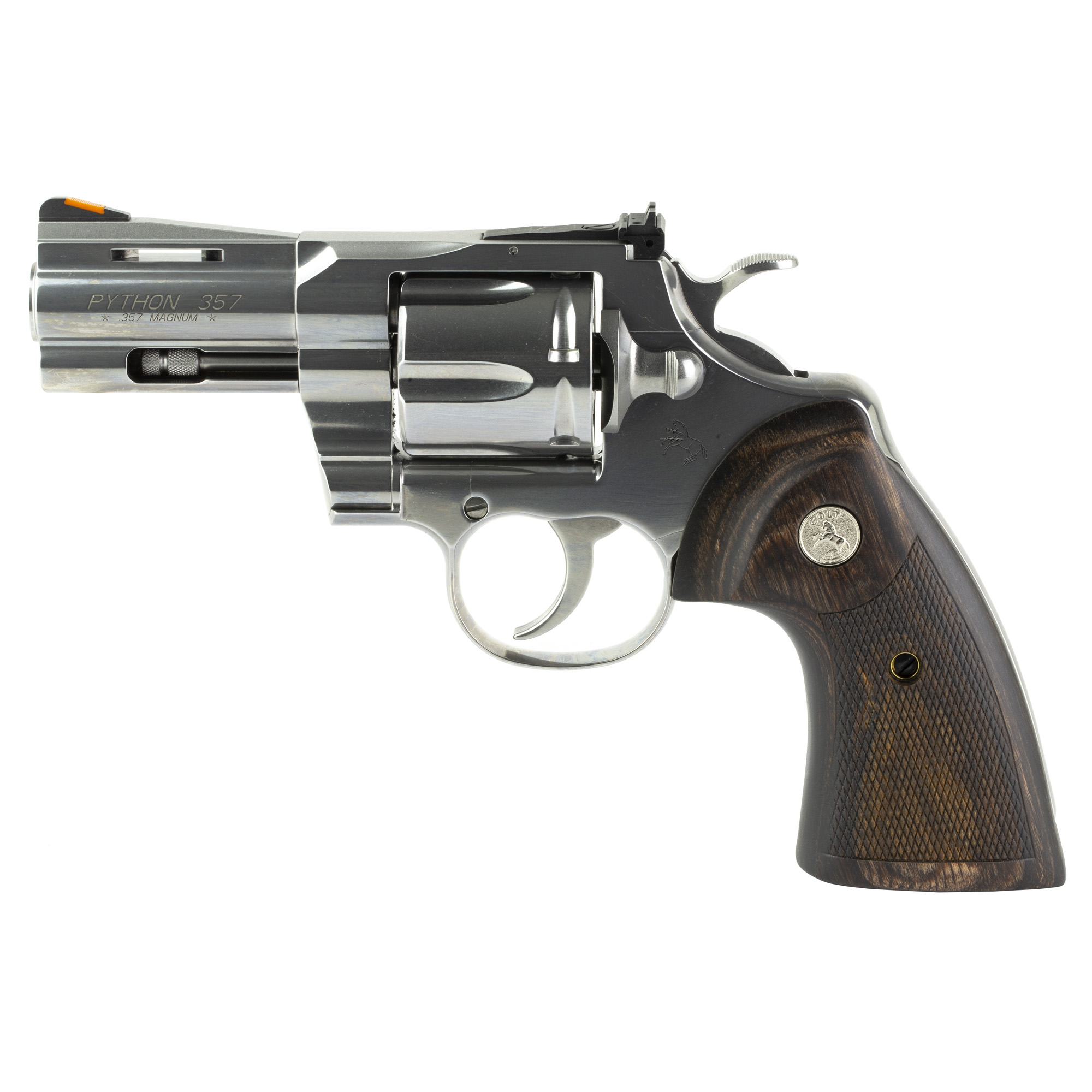 Colt Python 357 Mag 6RD 3" Stainless Steel - Walnut Target Grip