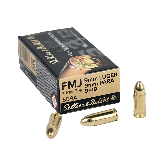 ​Sellier & Bellot 9mm Luger 115 GR. FMJ - 50RD