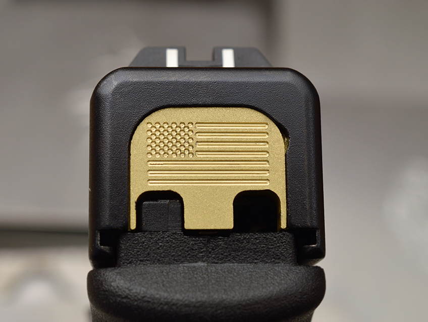 Milspin Custom Back Plate - US Flag - Standard Glock - Brass