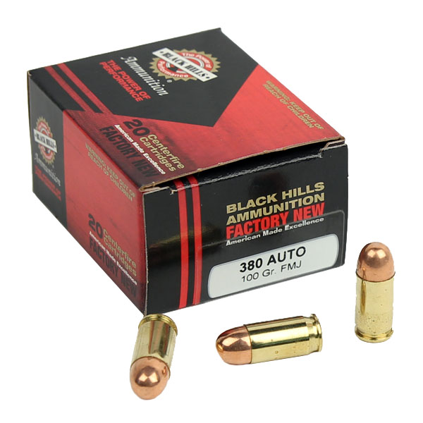 Black Hills .380 Auto 100 GR. FMJ - 20RD - Factory New Black Hills .380 Auto 100 GR. FMJ - 20RD - Factory New