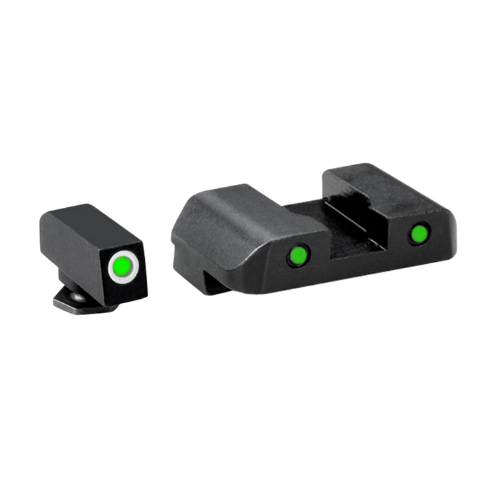 Ameriglo Tritium Night Sight Set - PRO OPERATOR SERIES - Glock 9mm, .40, .357, 45 G.A.P. - Green/Green