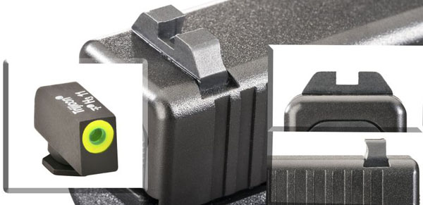 Ameriglo Tritium Night Sight Set - CLAW EMS - Glock 9mm, .40, .357, .45 G.A.P. - Black/Green