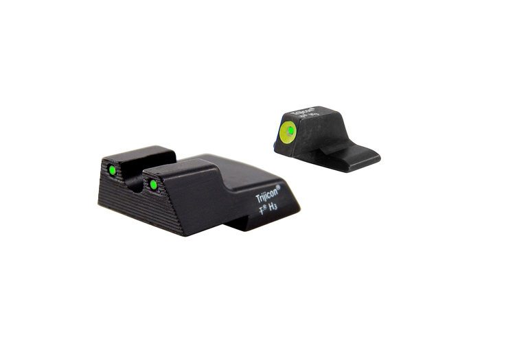 Trijicon HD Night Sight Set - HK P30/45C - YELLOW OUTLINE FRONT