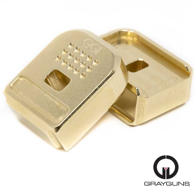 Grayguns Hard Duty Use P320 Magazine Base Pad - Extended Brass