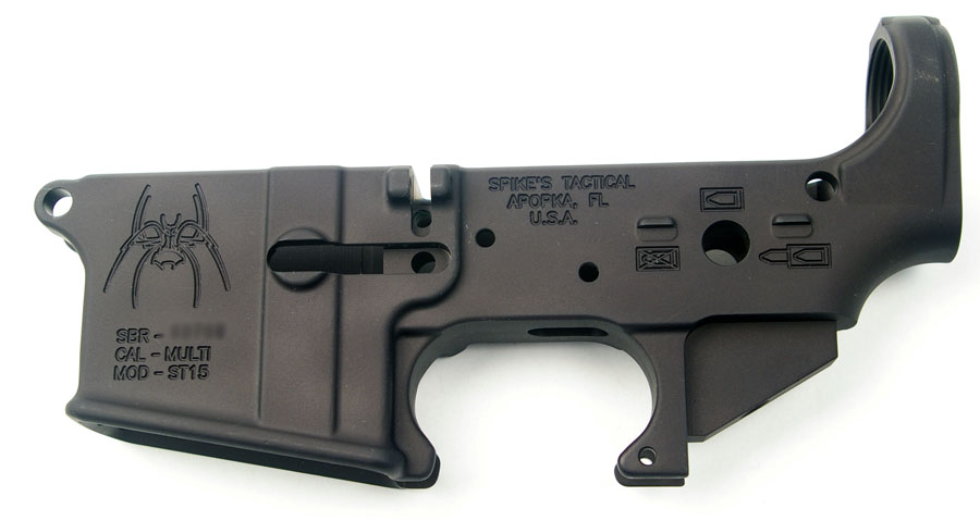 Spikes Tactical AR-15 5.56mm Lower Receiver - Spider - STRIPPED