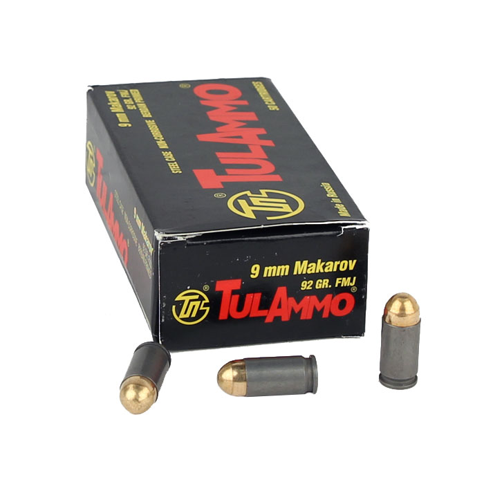 TULA 9x18 Makarov 92GR FMJ - Steel Case - 50RD - 1 BOX LIMIT