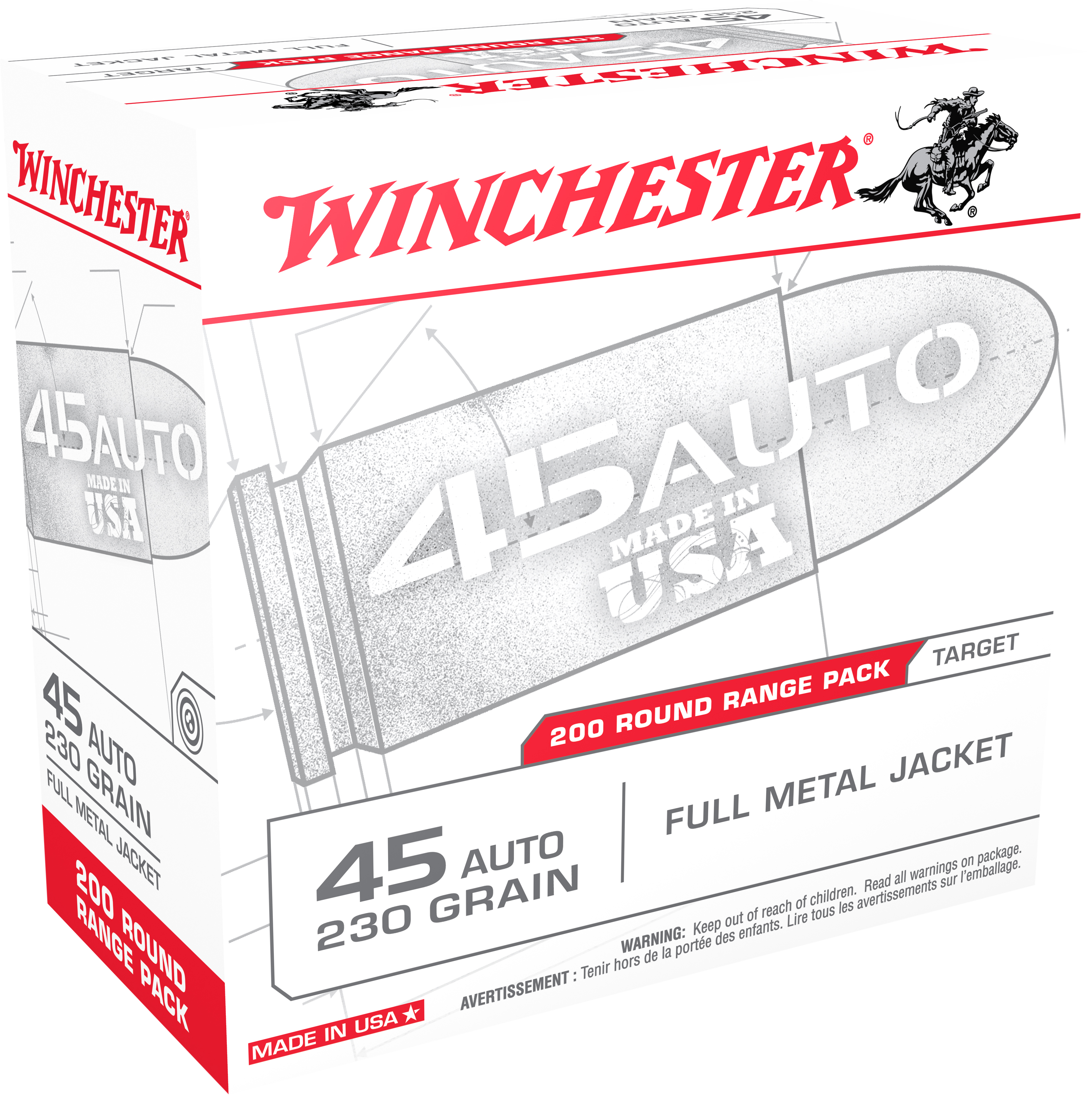 Winchester .45ACP 230GR FMJ - 200RDS Winchester .45ACP 230GR FMJ - 200RDS
