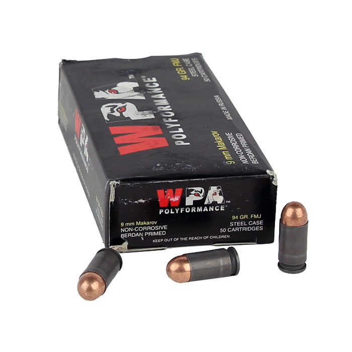 Wolf 9x18 Makarov 94GR FMJ - Steel Case - 50RD Wolf 9x18 Makarov 94GR FMJ - Steel Case - 50RD