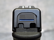 Milspin Custom Back Plate - Thin Blue Line - Standard - Stainless Steel Milspin Custom Back Plate - Thin Blue Line - Standard - Stainless Steel
