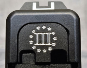 Milspin Custom Back Plate - Three Percenter - Standard Glock - Stainless Steel with Black Coating Milspin Custom Back Plate - Three Percenter - Standard Glock - Stainless Steel with Black Coating