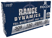 Fiocchi 308A Range Dynamics 308Win 150gr Full Metal JBT Fiocchi 308A Range Dynamics 308Win 150gr Full Metal JBT