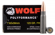 Wolf 7.62x39mm 123 GR. FMJ Steel Case - 20RD 