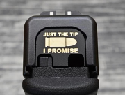 Milspin Custom Back Plate - Just the Tip - Standard Glock - Brass with Black Coating Milspin Custom Back Plate - Just the Tip - Standard Glock - Brass with Black Coating